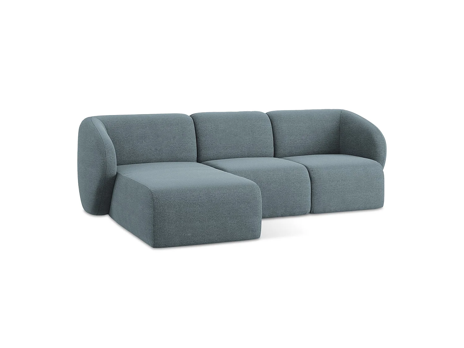 Modulaire hoekbank links van jeans bouclé - CERVO