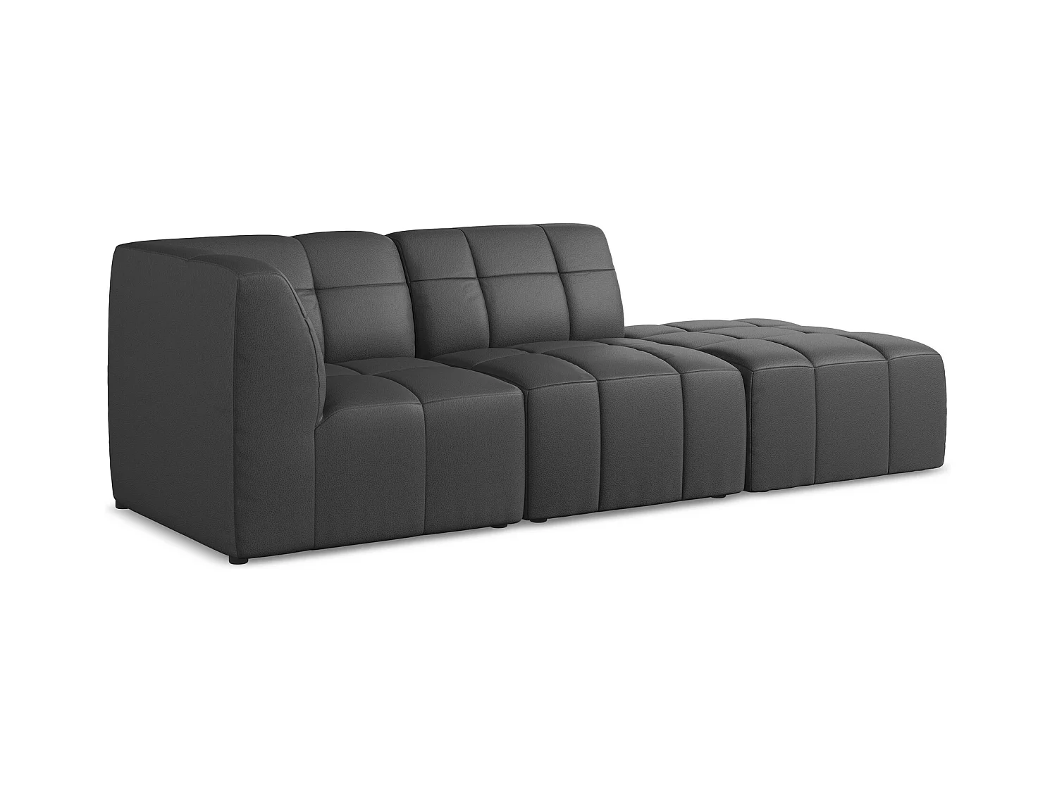 Modulaire hoekbank rechts van grijs kunstleer - ALOHA