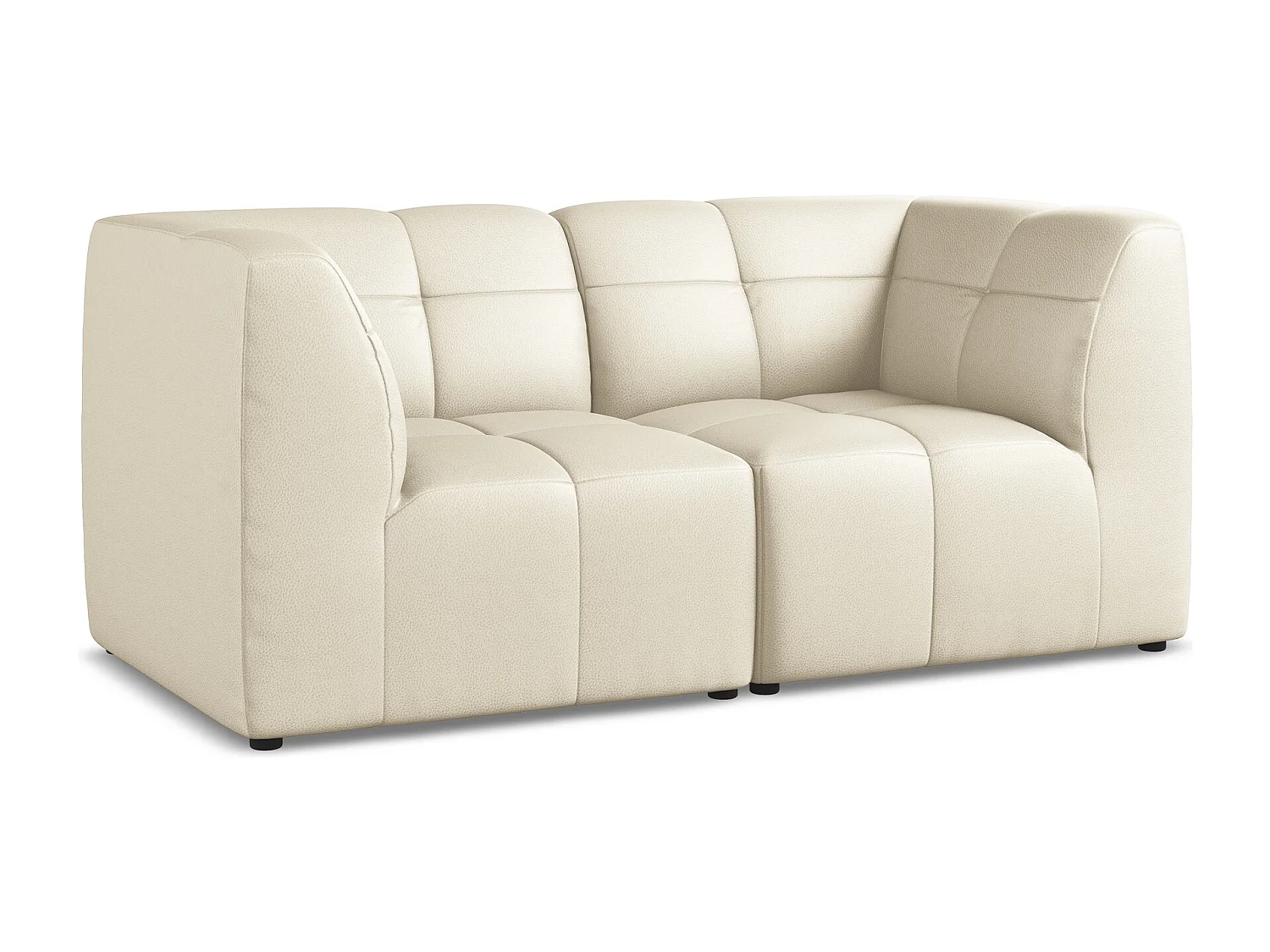 Tweezits modulaire bank van lichtbeige kunstleer - ALOHA