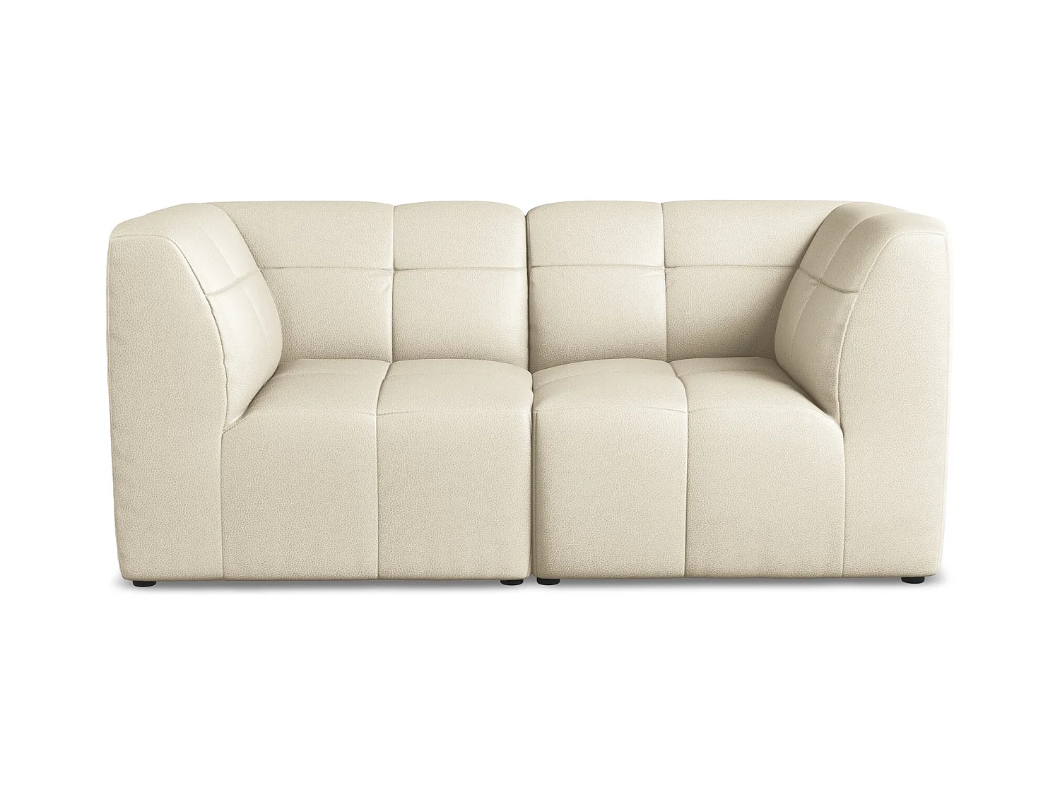 Tweezits modulaire bank van lichtbeige kunstleer - ALOHA