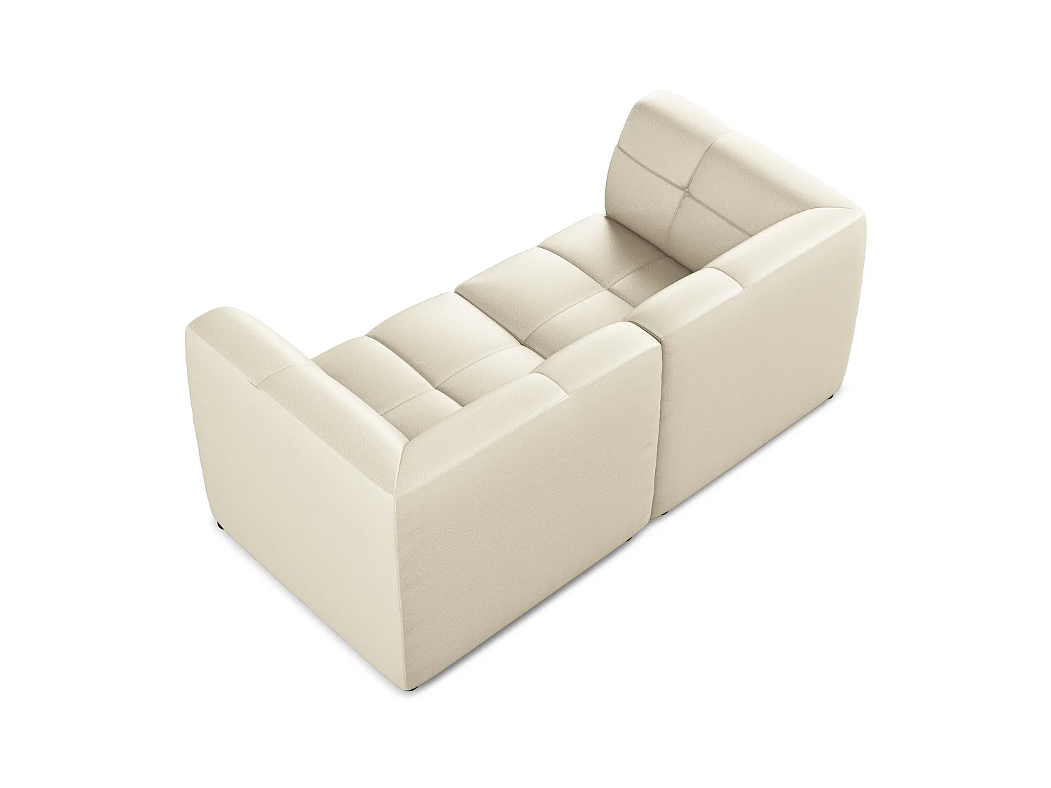 Tweezits modulaire bank van lichtbeige kunstleer - ALOHA