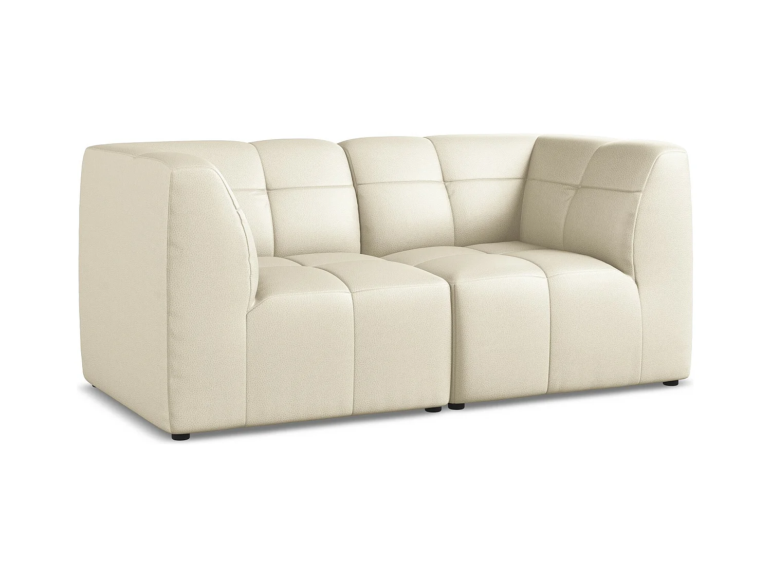 2-Sitzer Sofa - - Kunstleder - Hell beige - ALOHA