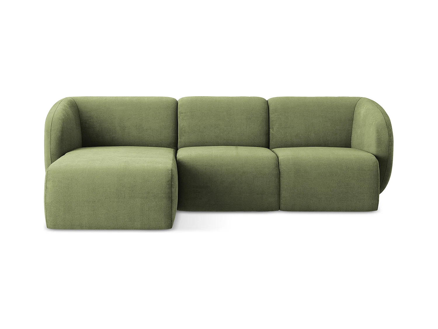 Narożnik lewostronny - z tkaniny szenilowej - zielony - LANI