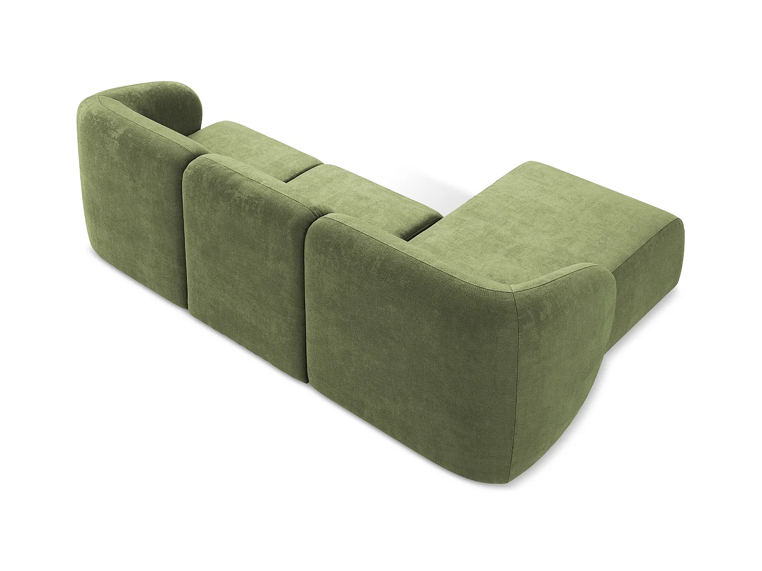 Narożnik lewostronny - z tkaniny szenilowej - zielony - LANI