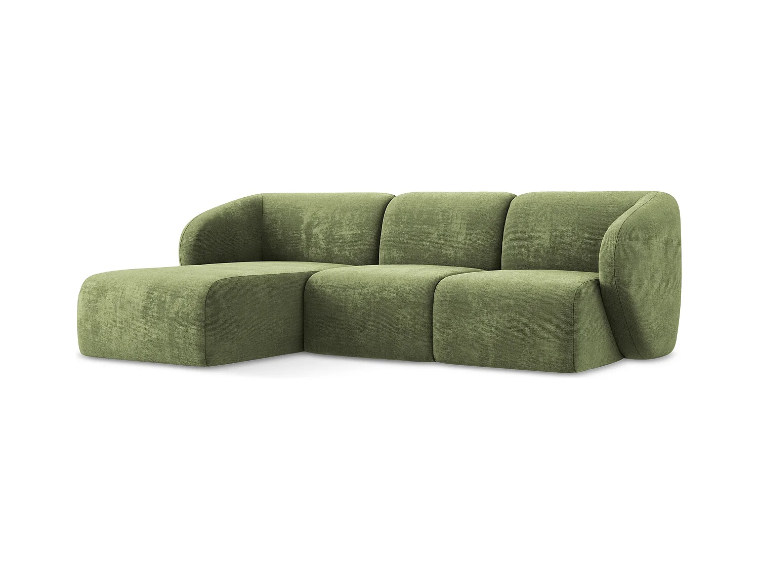 3-Sitzer Modulares Ecksofa - Ecke Links - Chenille - Grün - LANI