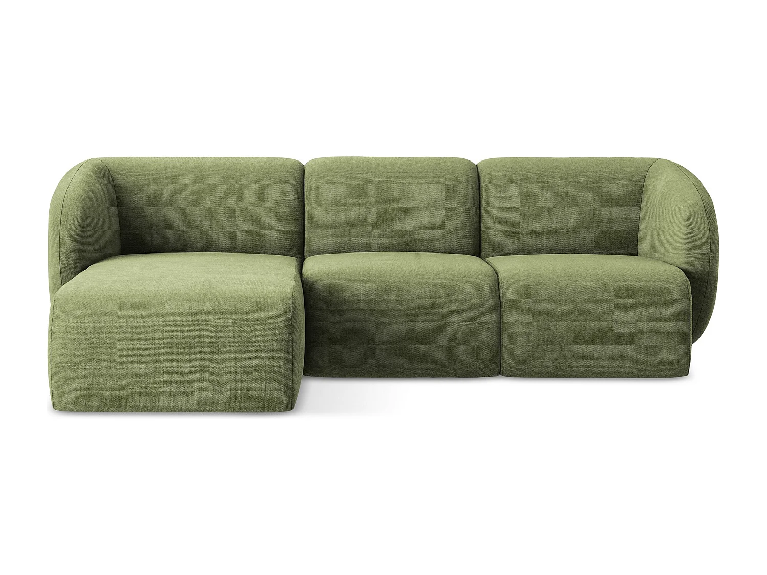 3-Sitzer Modulares Ecksofa - Ecke Links - Chenille - Grün - LANI