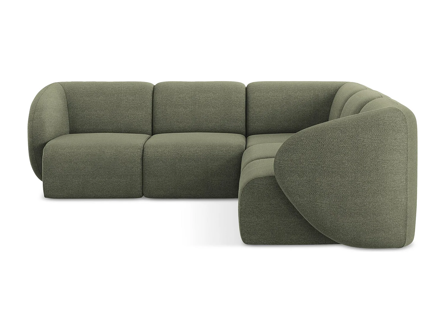 Modulares Ecksofa - - Bouclé - Olive - LANI