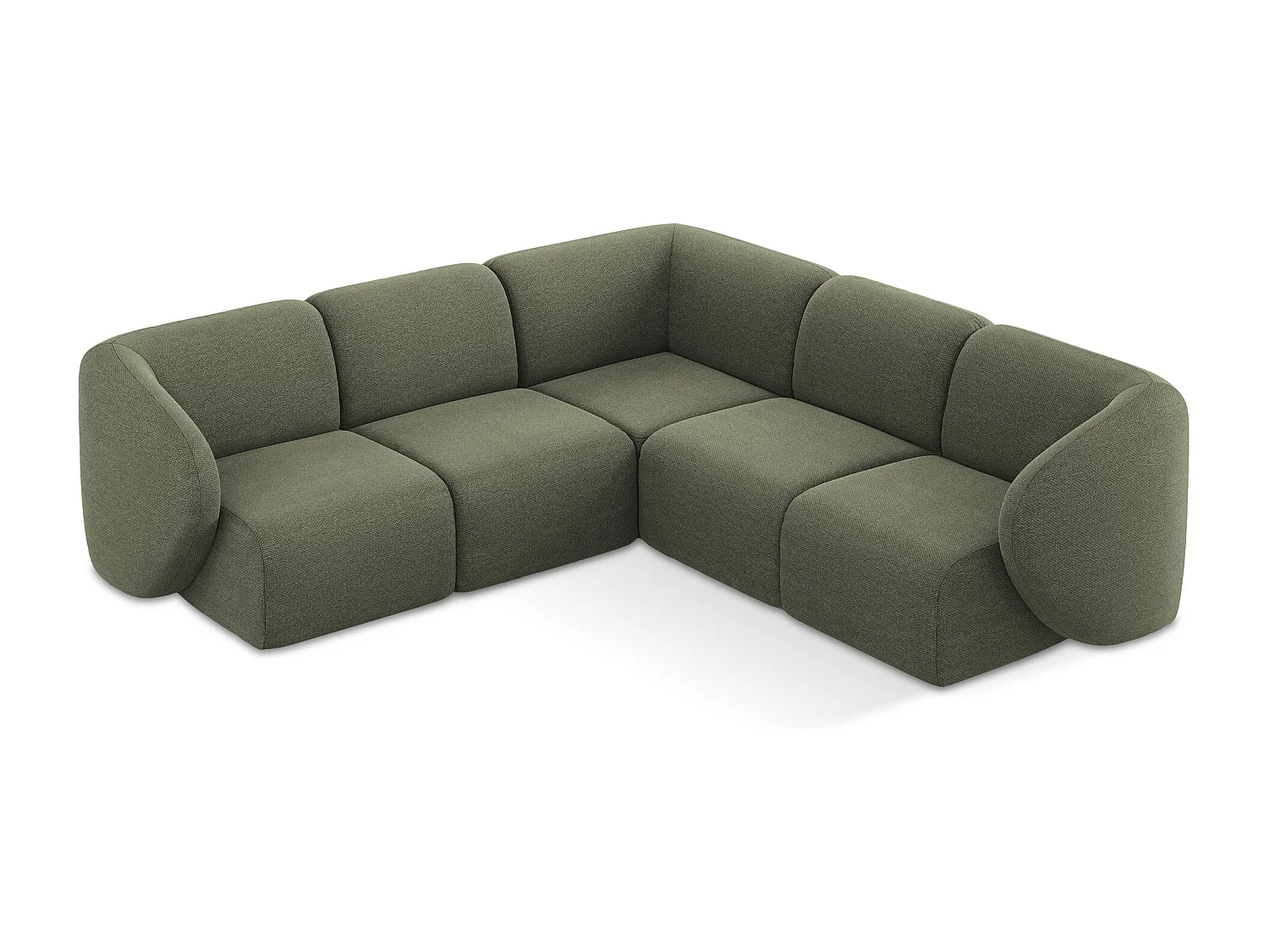 Modulares Ecksofa - - Bouclé - Olive - LANI