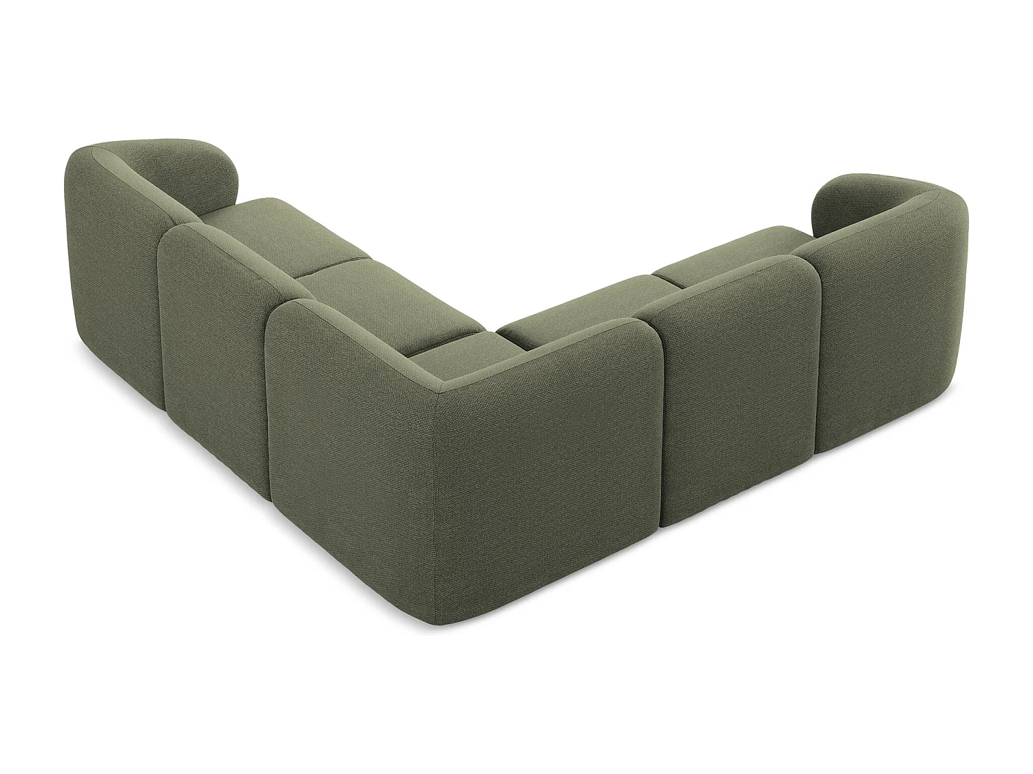 Modulares Ecksofa - - Bouclé - Olive - LANI