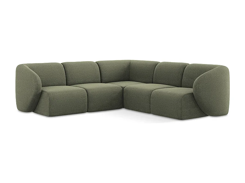 Modulares Ecksofa - - Bouclé - Olive - LANI