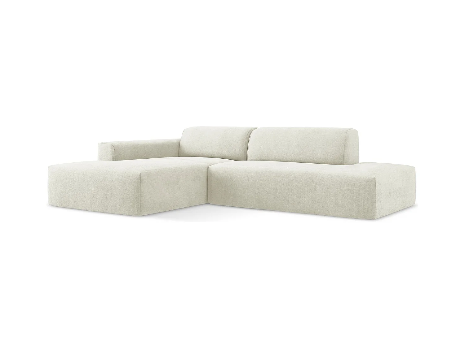 3-Sitzer Modulares Ecksofa - Ecke Rechts - Strukturstoff - Beige - KELI