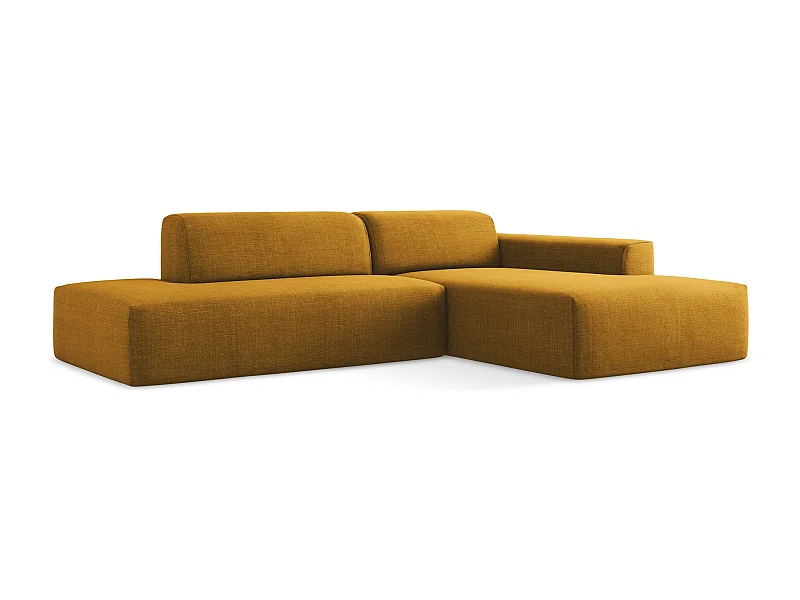 3-Sitzer Modulares Ecksofa - Ecke Links - Strukturstoff - Senf - KELI