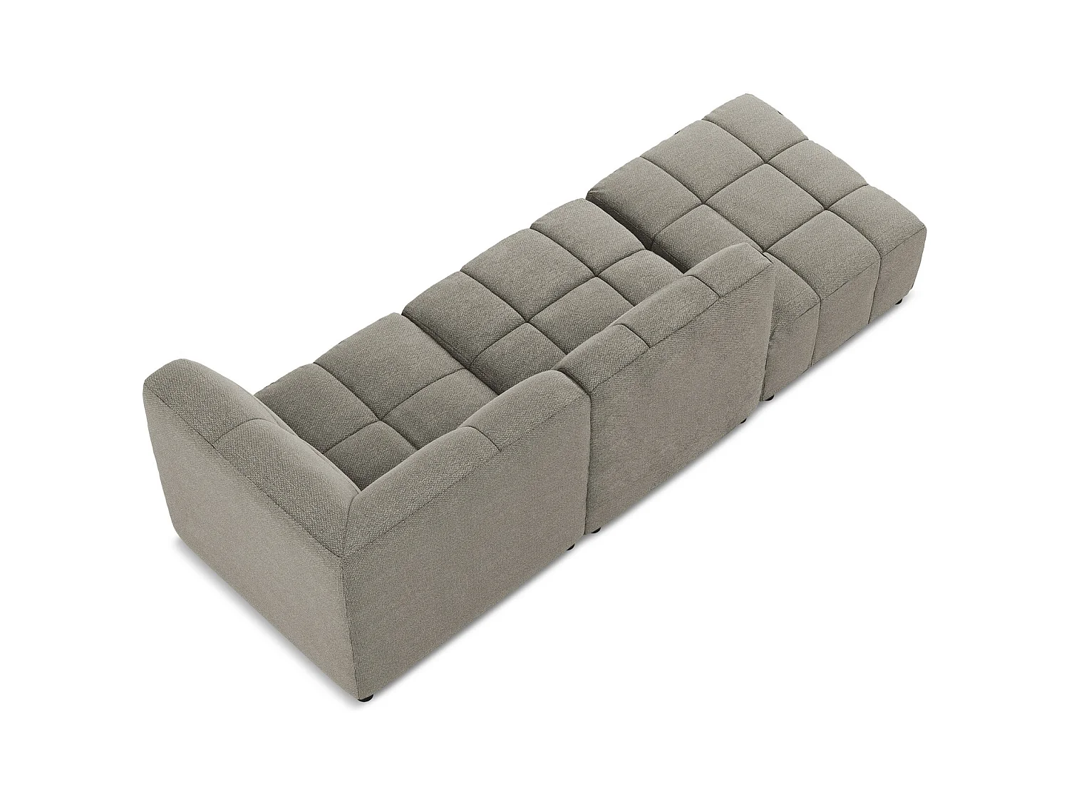 3-Sitzer Modulares Ecksofa - Ecke Links - Bouclé - Grau - ALOHA