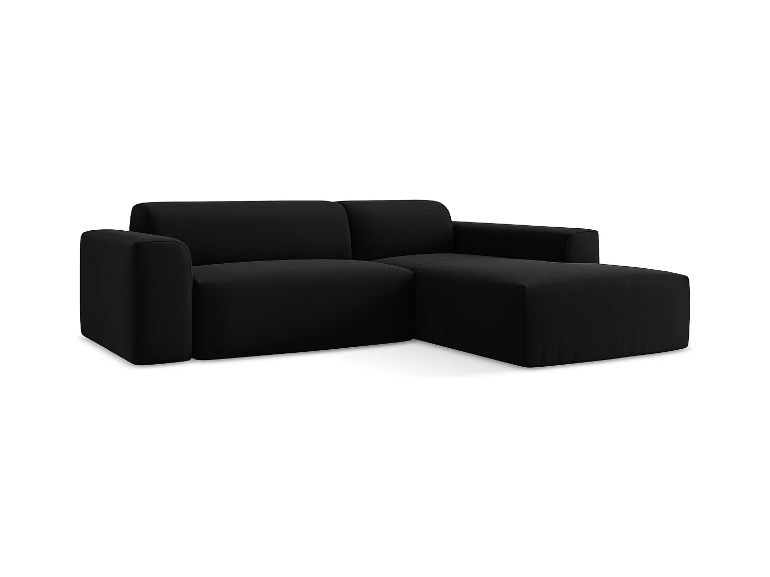 3-Sitzer Modulares Ecksofa - Ecke Rechts - Samt - Schwarz - KELI