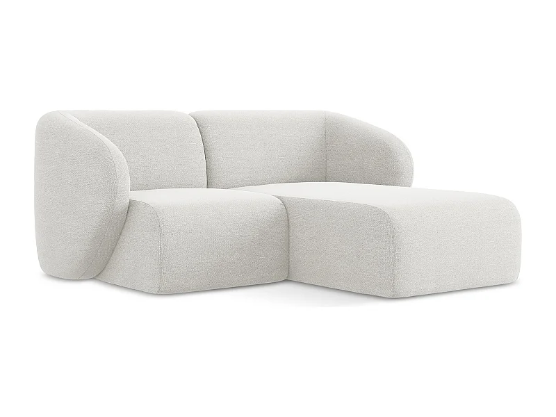 2,5-Sitzer Modulares Ecksofa - Ecke Rechts - Bouclé - Weiß - LANI