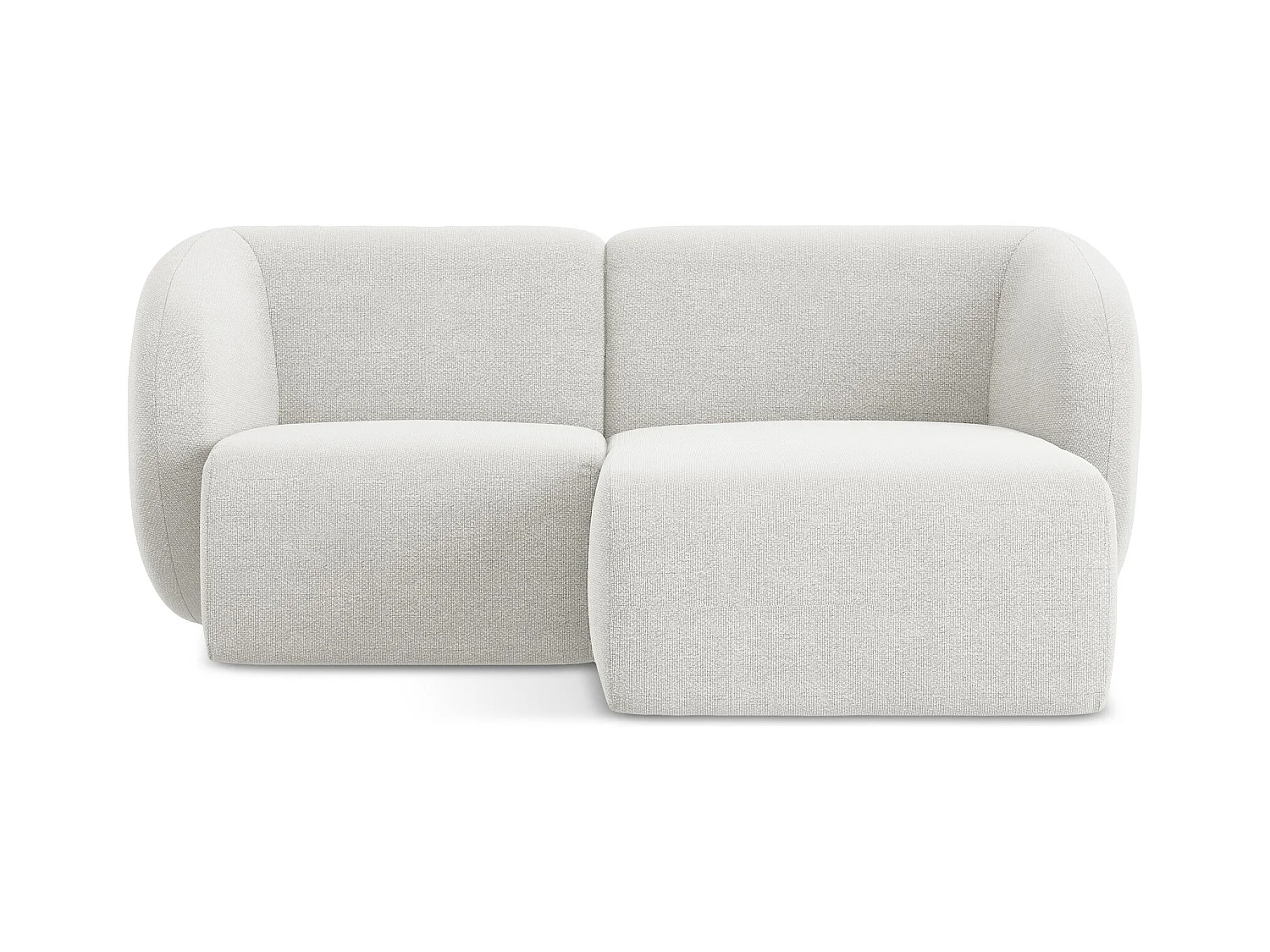 Modulaire hoekbank rechts van wit bouclé - LANI