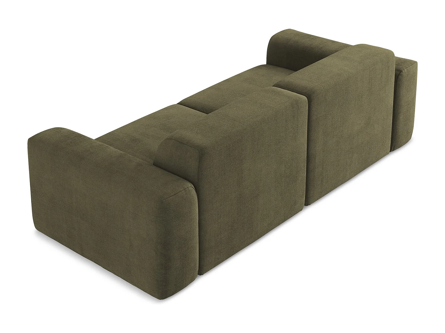 Sofá modular 2 lugares em tecido texturizado azeitona - KELI