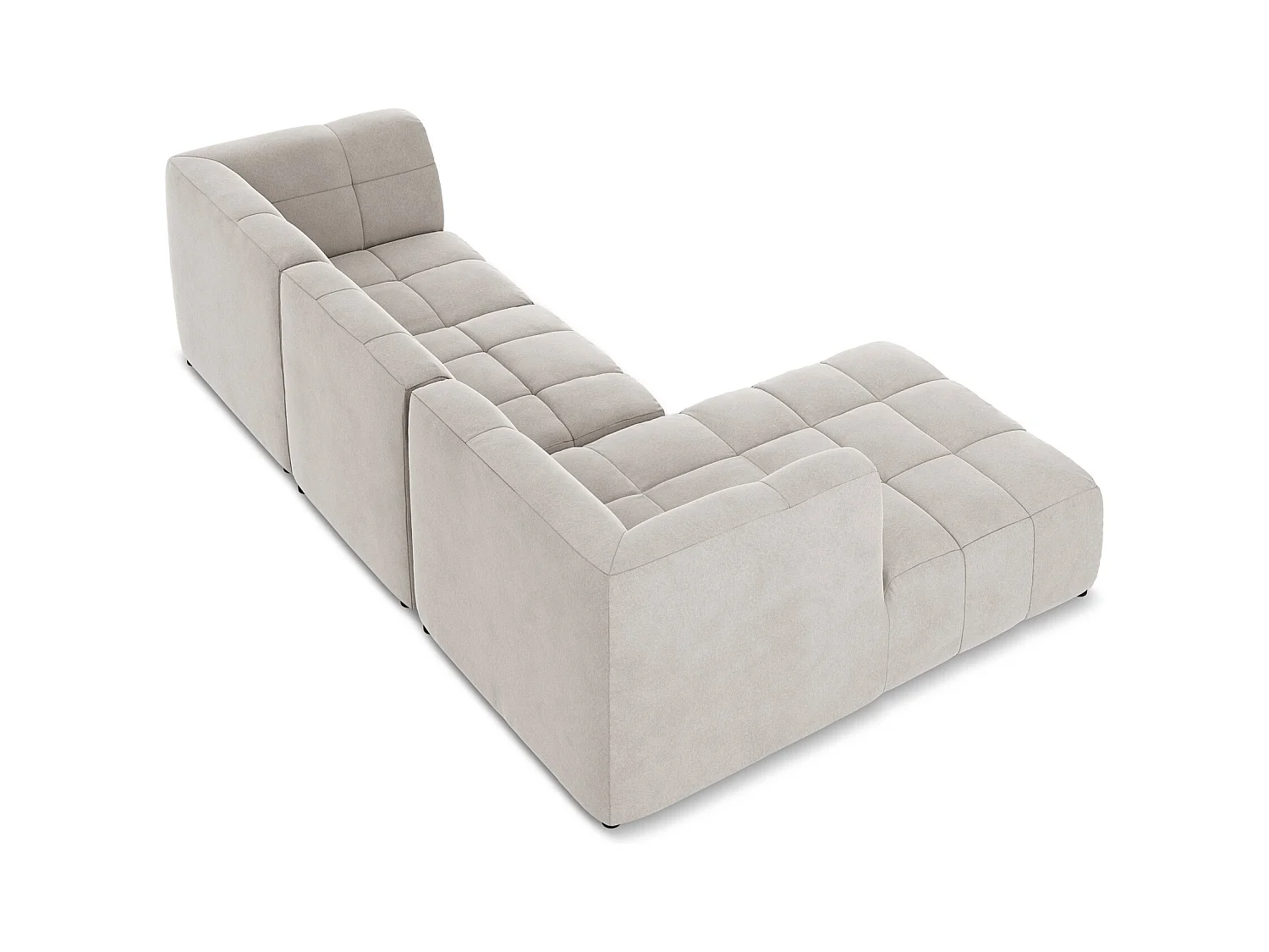 Narożnik lewostronny - z tkaniny welwetowej - jasny beż - ALOHA