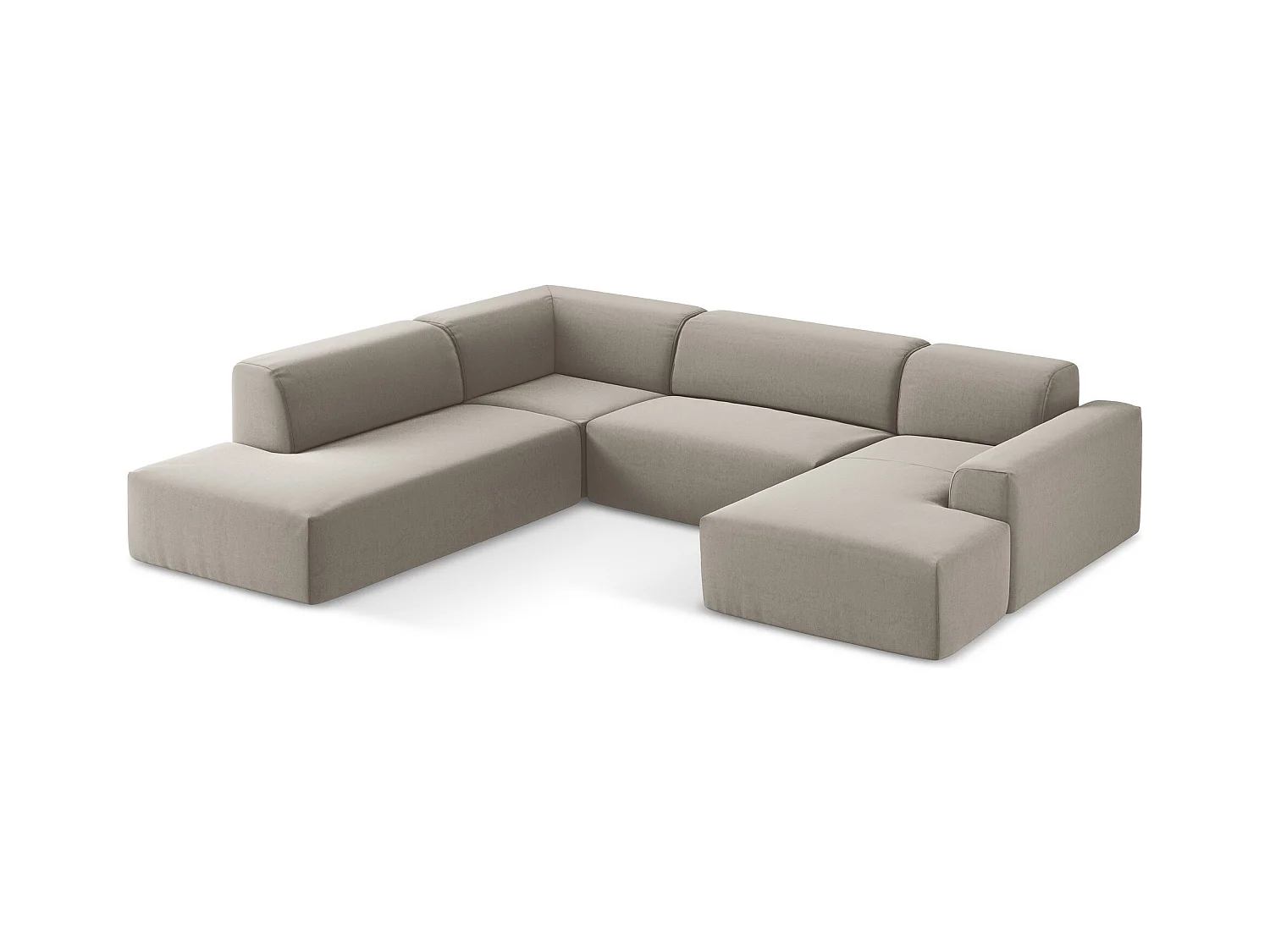 Große Wohnlandschaft Links - - Samt - Taupe - KELI