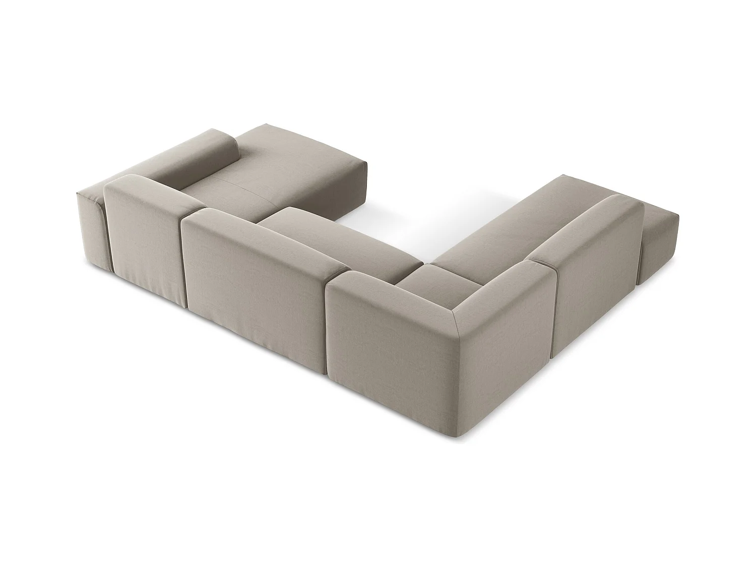 Große Wohnlandschaft Links - - Samt - Taupe - KELI