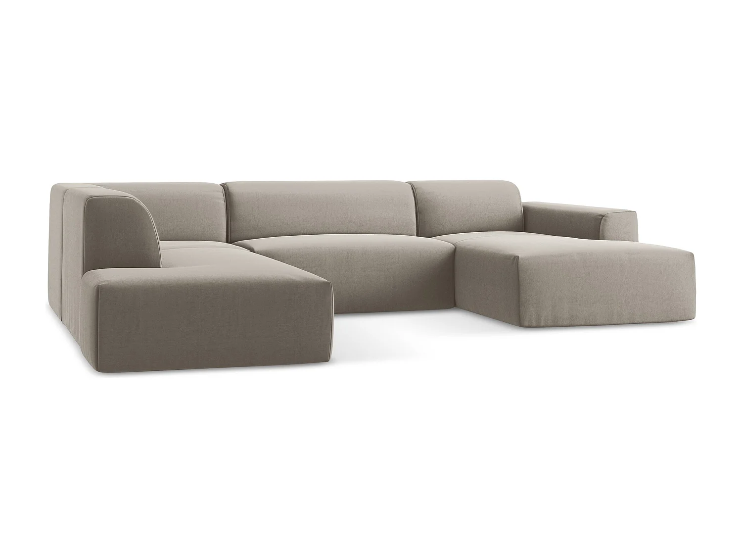 Sofa panoramiczna lewa - z tkaniny welwetowej - kreci - KELI