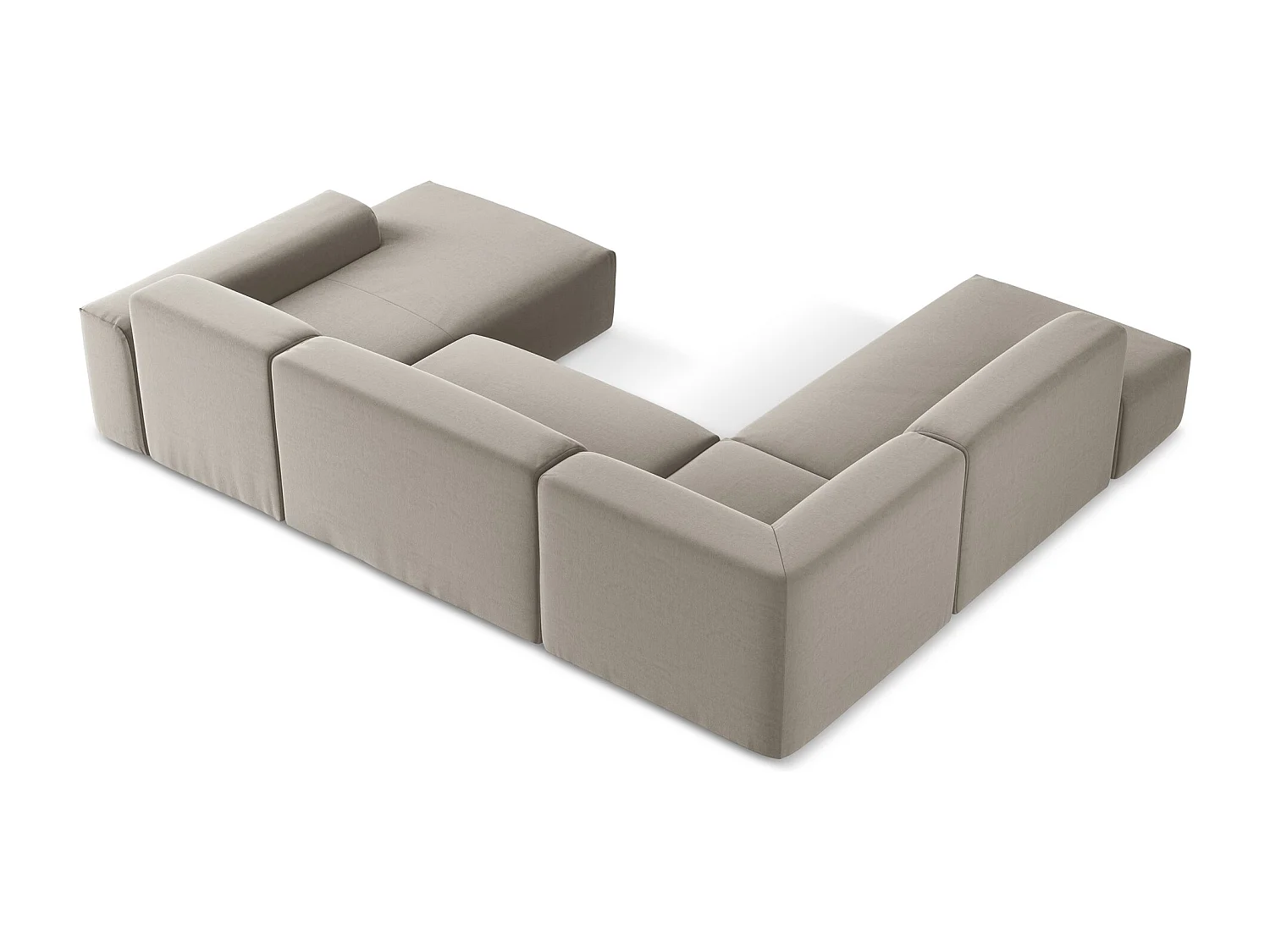 Sofa panoramiczna lewa - z tkaniny welwetowej - kreci - KELI