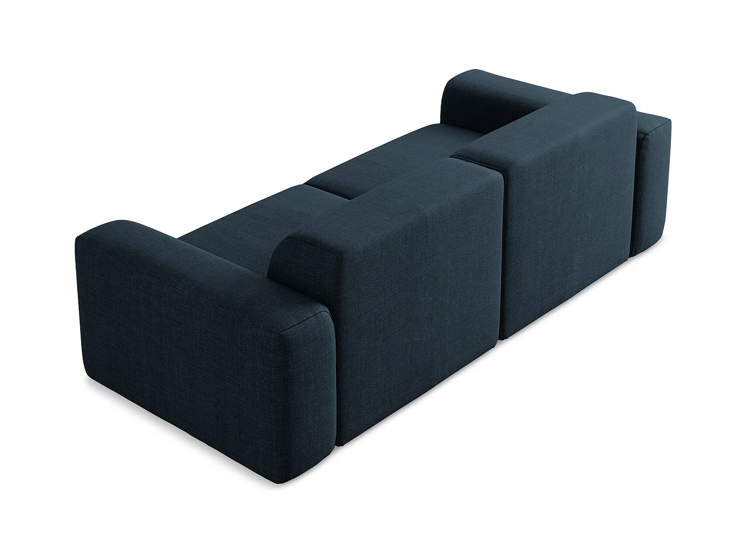 Canapé modulable 3 places en tissu texturé - bleu royal - KELI