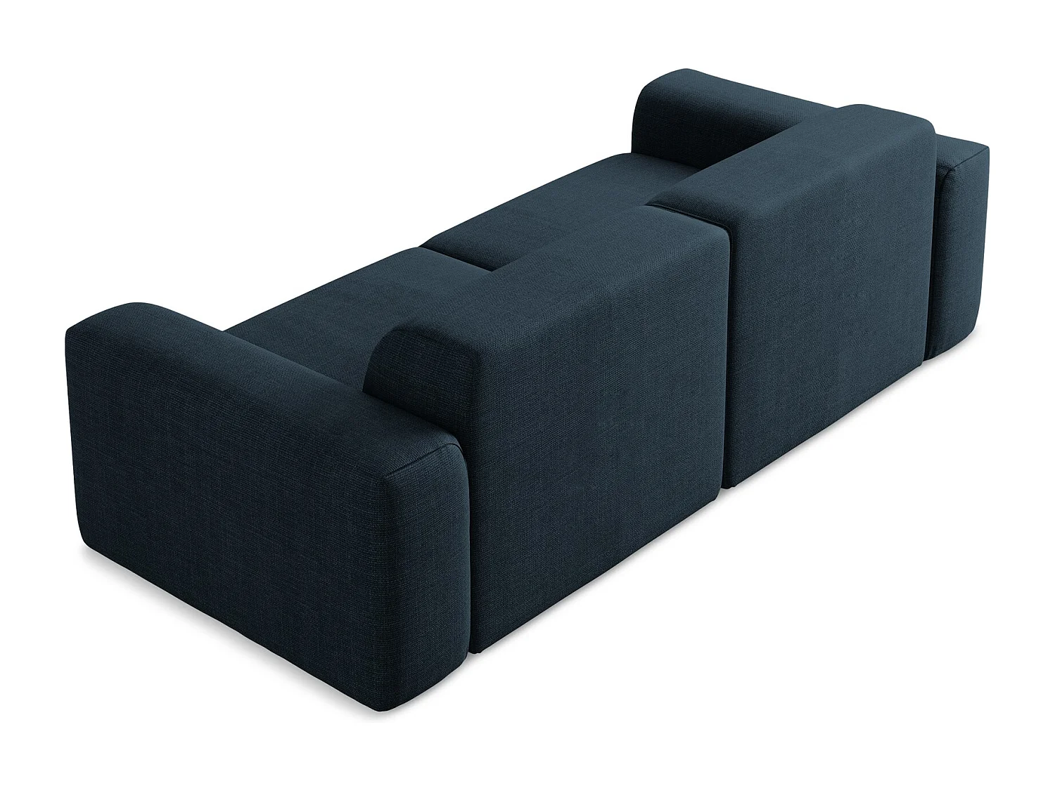 Canapé modulable 3 places en tissu texturé - bleu royal - KELI