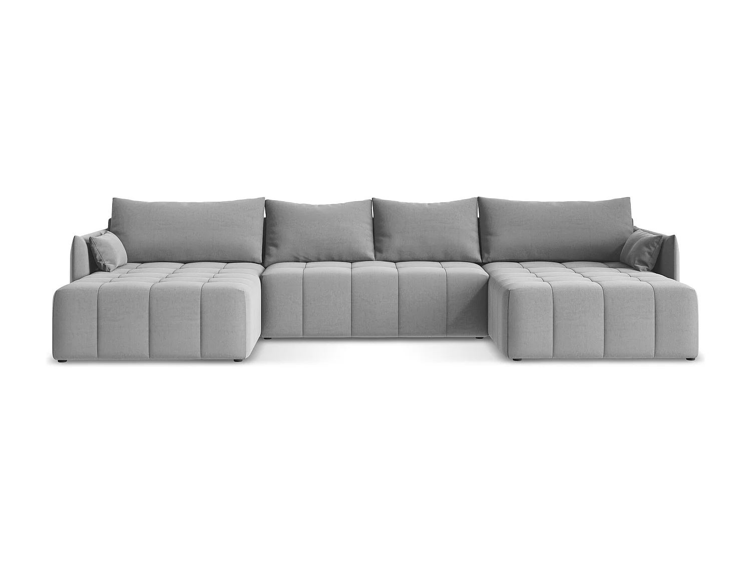 Sofa panoramiczna - z tkaniny welwetowej - szary - MOKU