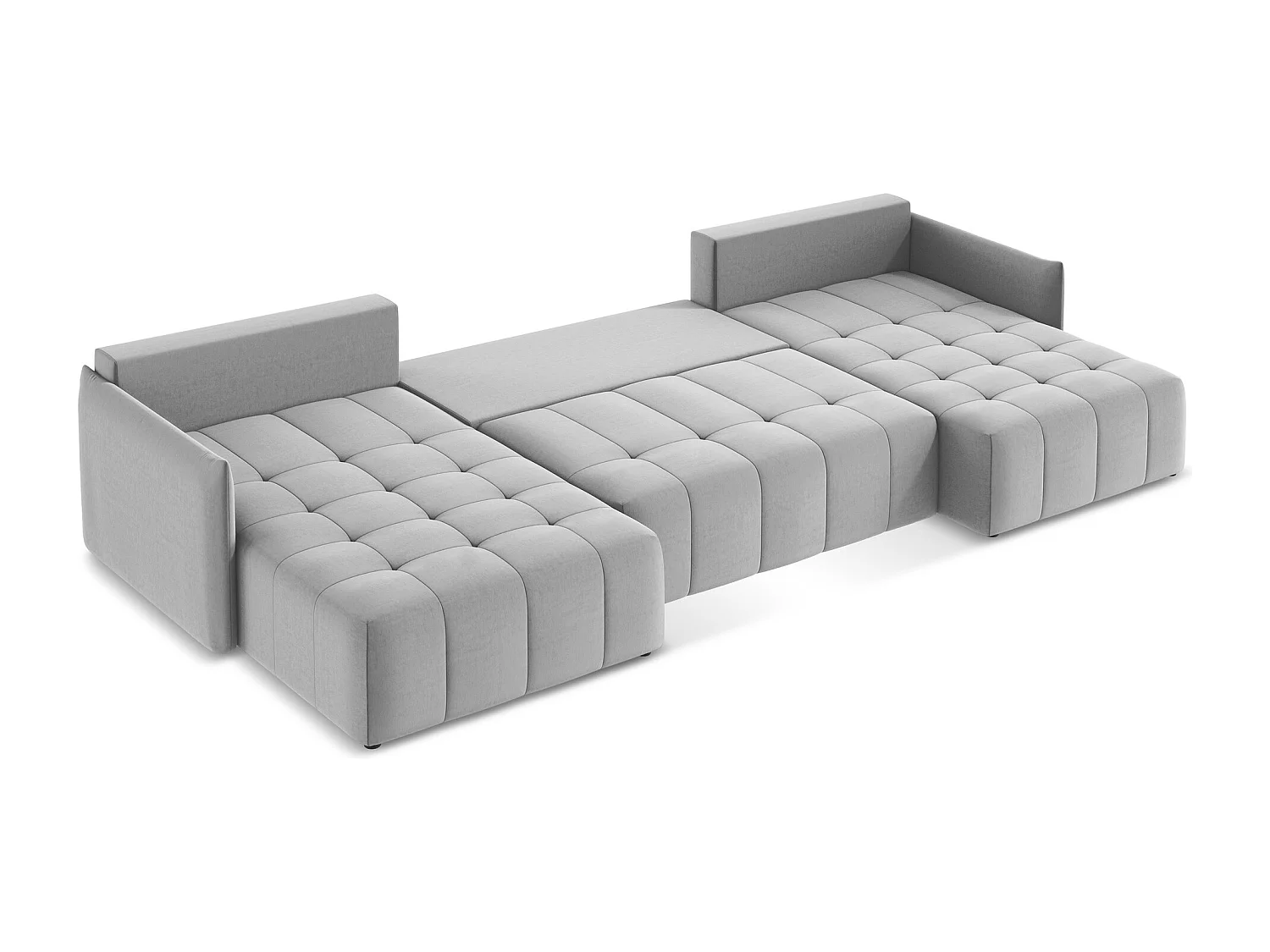 Sofa panoramiczna - z tkaniny welwetowej - szary - MOKU