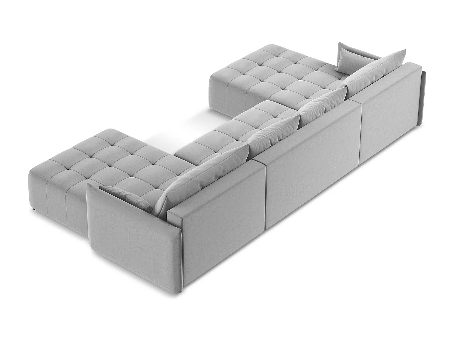 Sofa panoramiczna - z tkaniny welwetowej - szary - MOKU