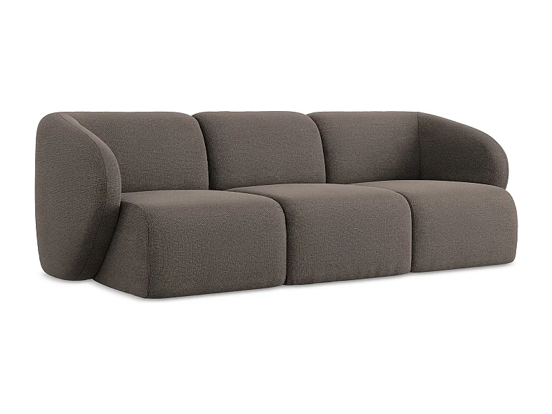 Driezits modulaire bank van chocolade bouclé - LANI