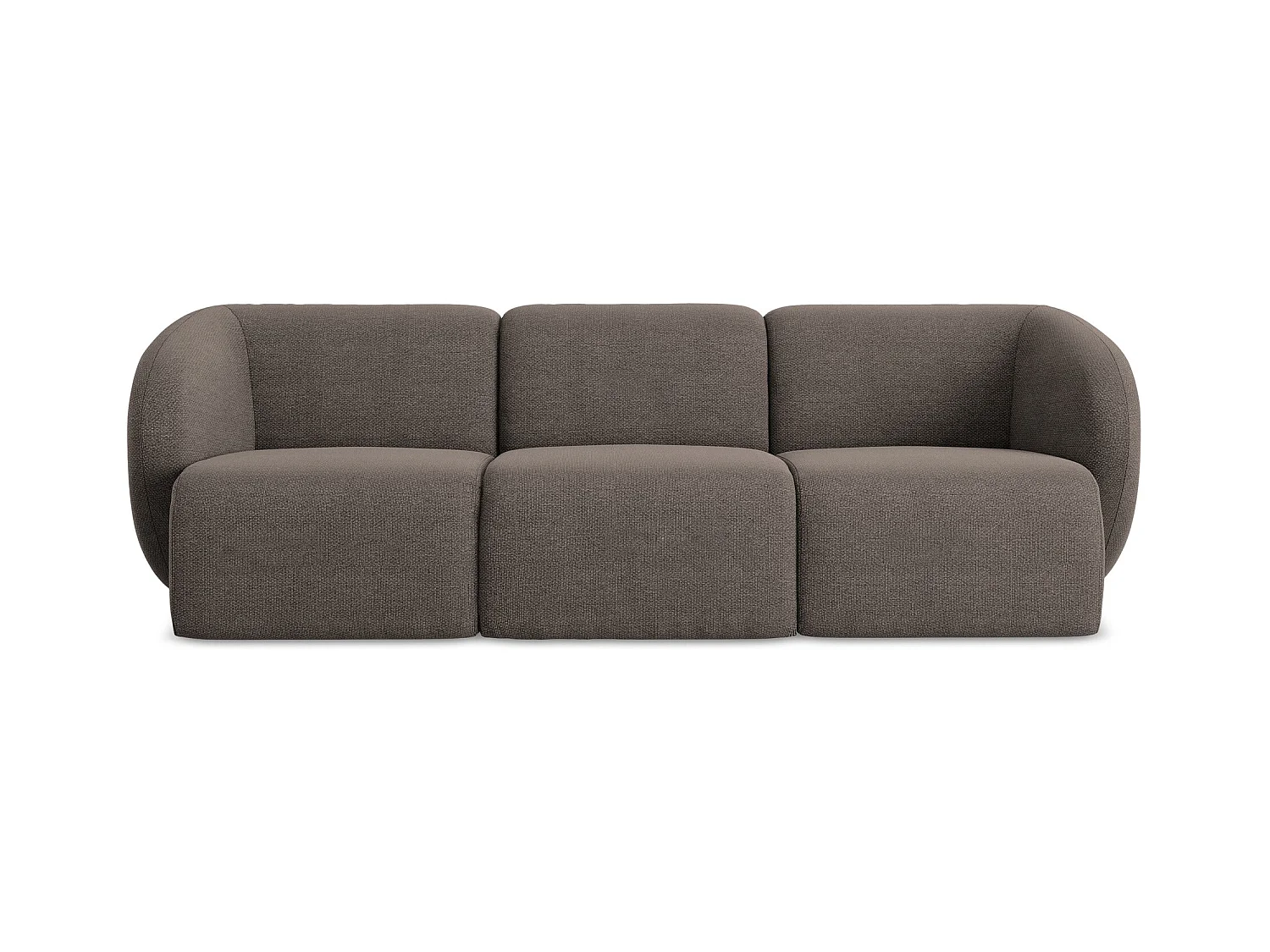 Modulares 3-Sitzer Sofa - - Bouclé - Schokolade - LANI