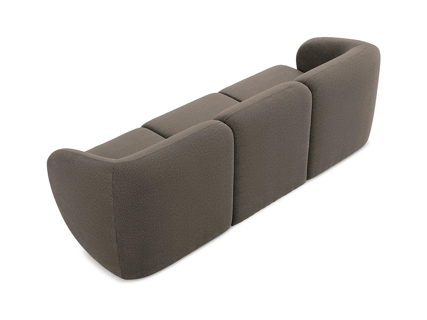 Canapé modulable 3 places en tissu bouclette - choolat - LANI