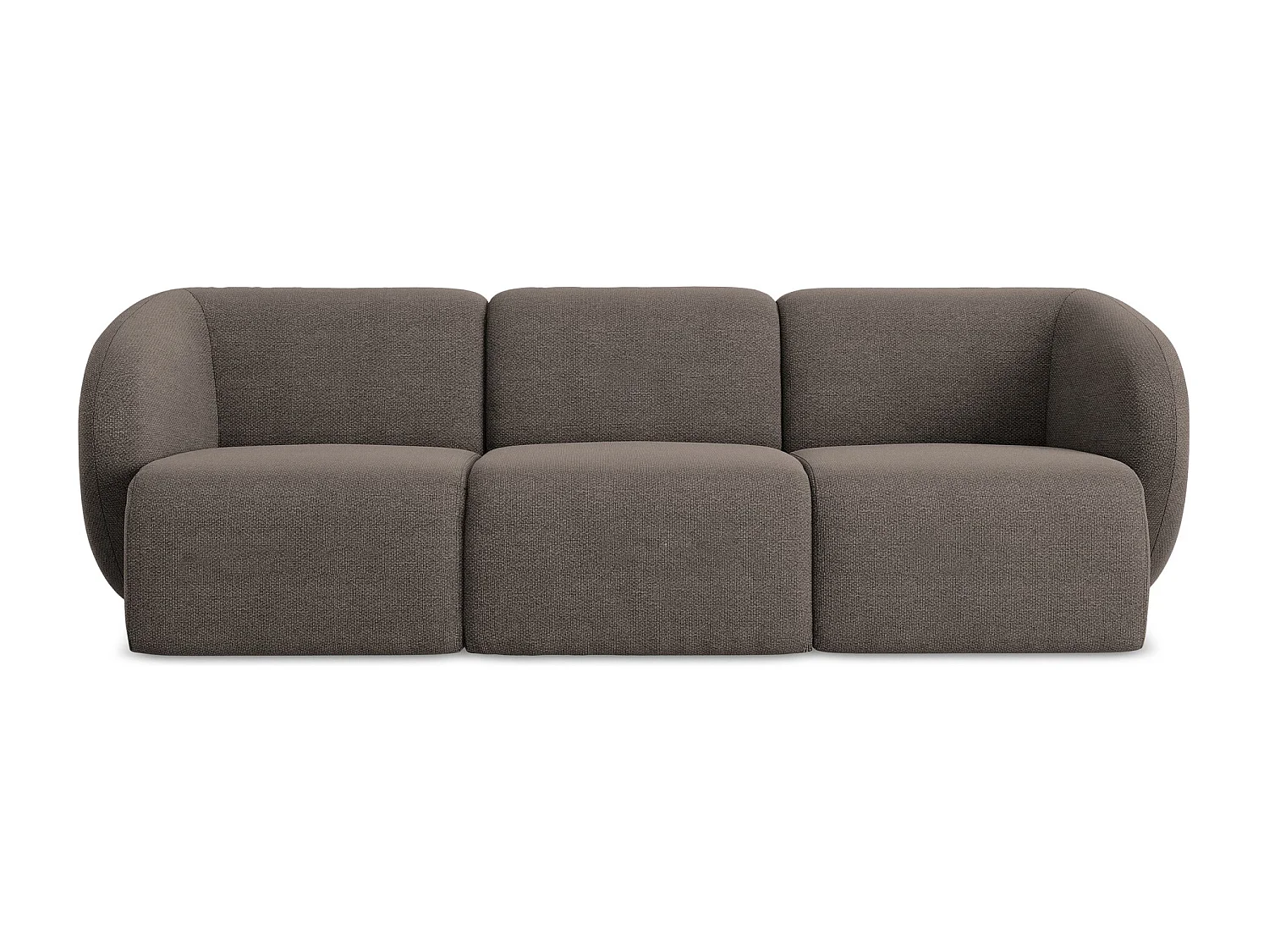 Canapé modulable 3 places en tissu bouclette - choolat - LANI