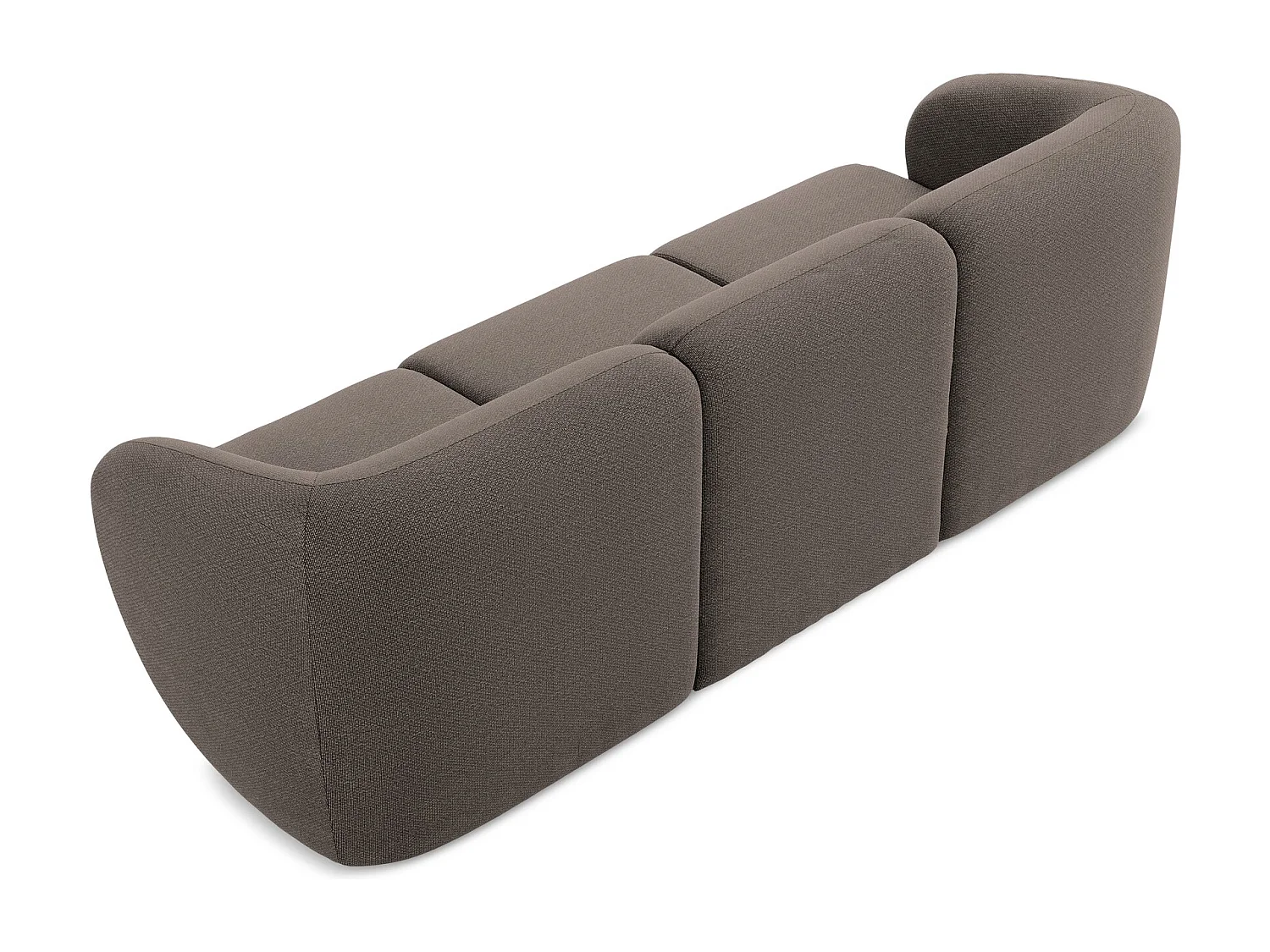 Canapé modulable 3 places en tissu bouclette - choolat - LANI