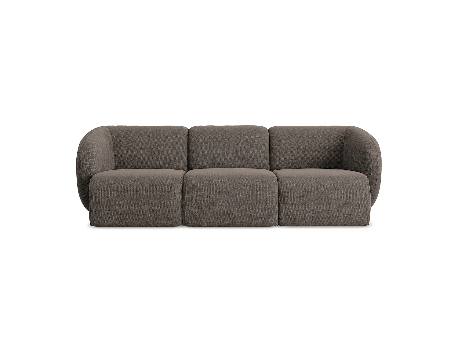 Modulares 3-Sitzer Sofa - - Bouclé - Schokolade - CERVO