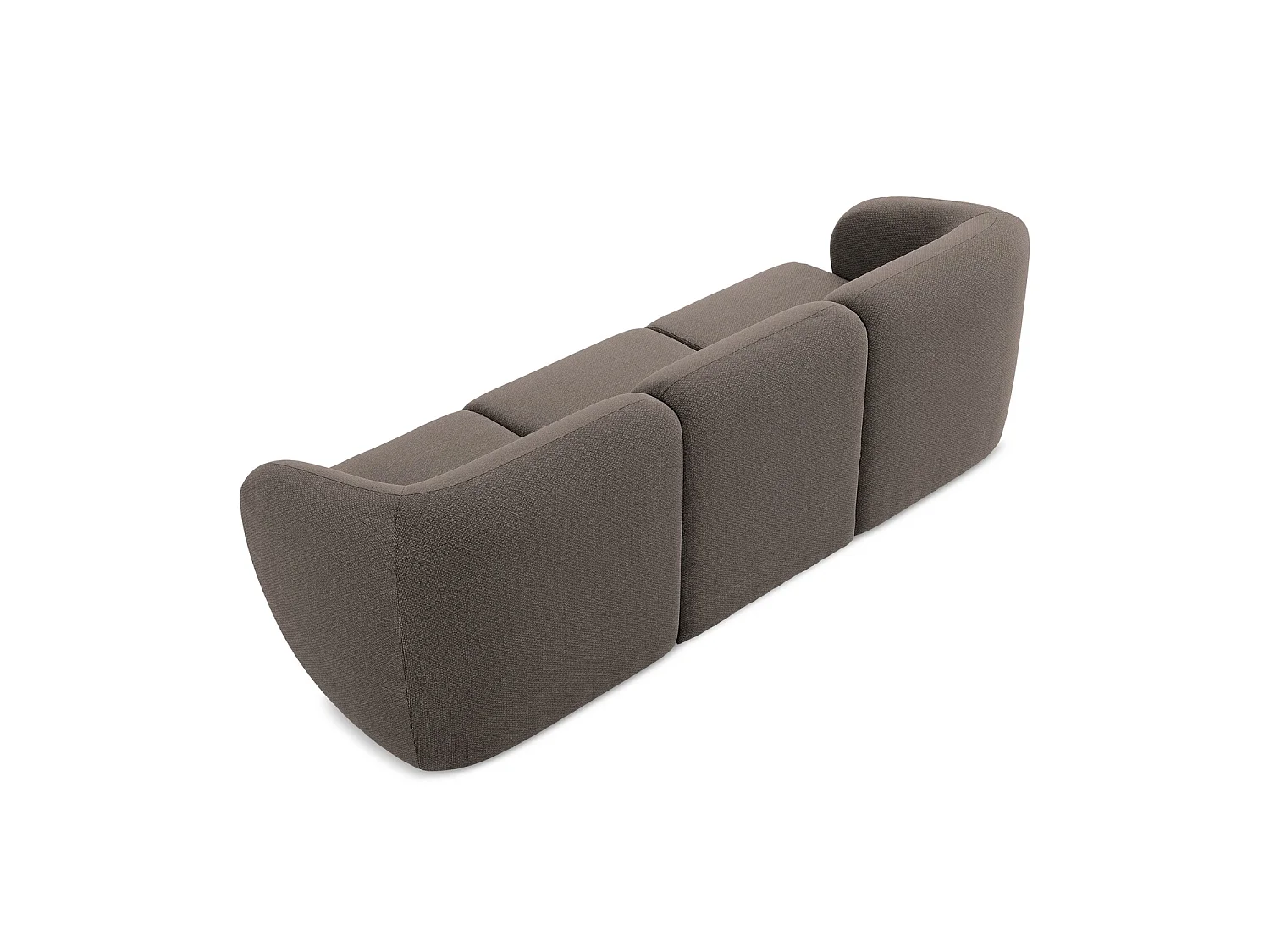 Modulares 3-Sitzer Sofa - - Bouclé - Schokolade - CERVO
