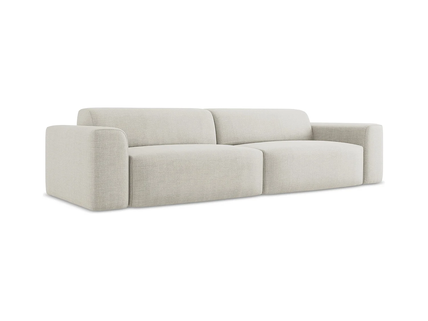 Canapé modulable 4 places en tissu texturé - beige clair - KELI