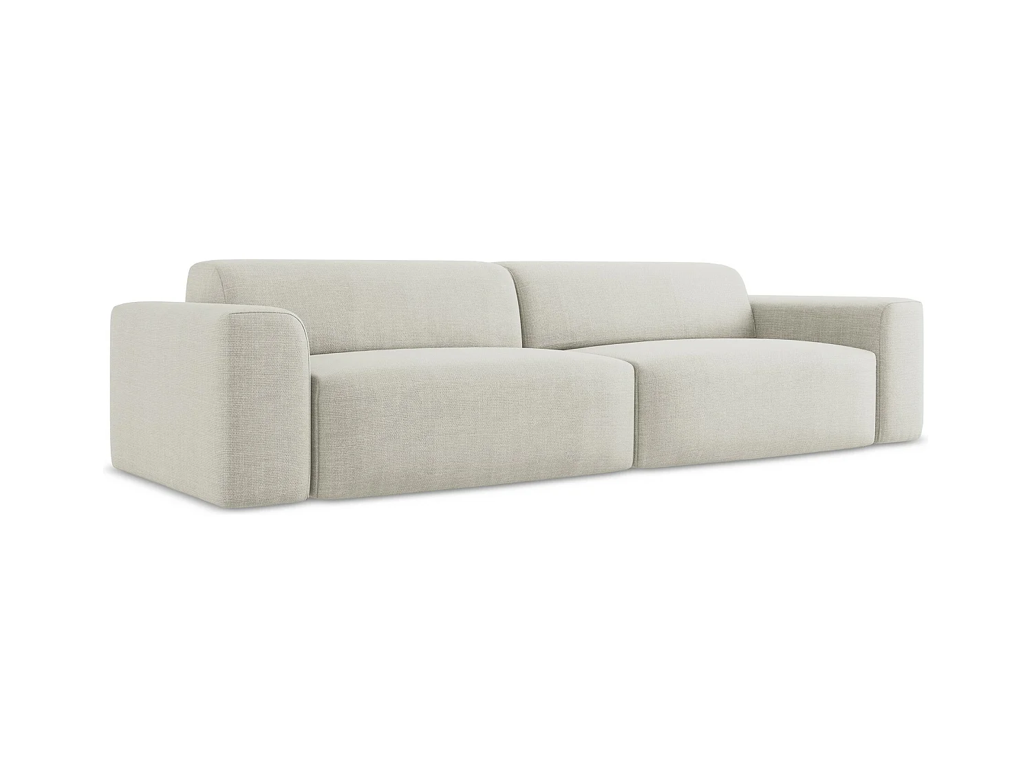 Canapé modulable 4 places en tissu texturé - beige clair - KELI