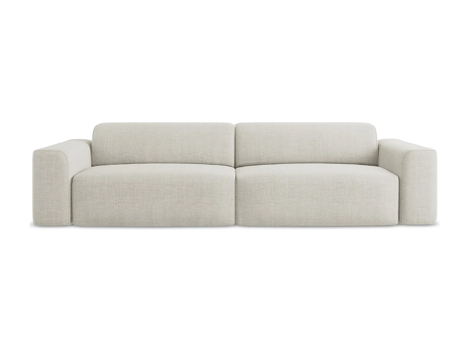 Canapé modulable 4 places en tissu texturé - beige clair - KELI