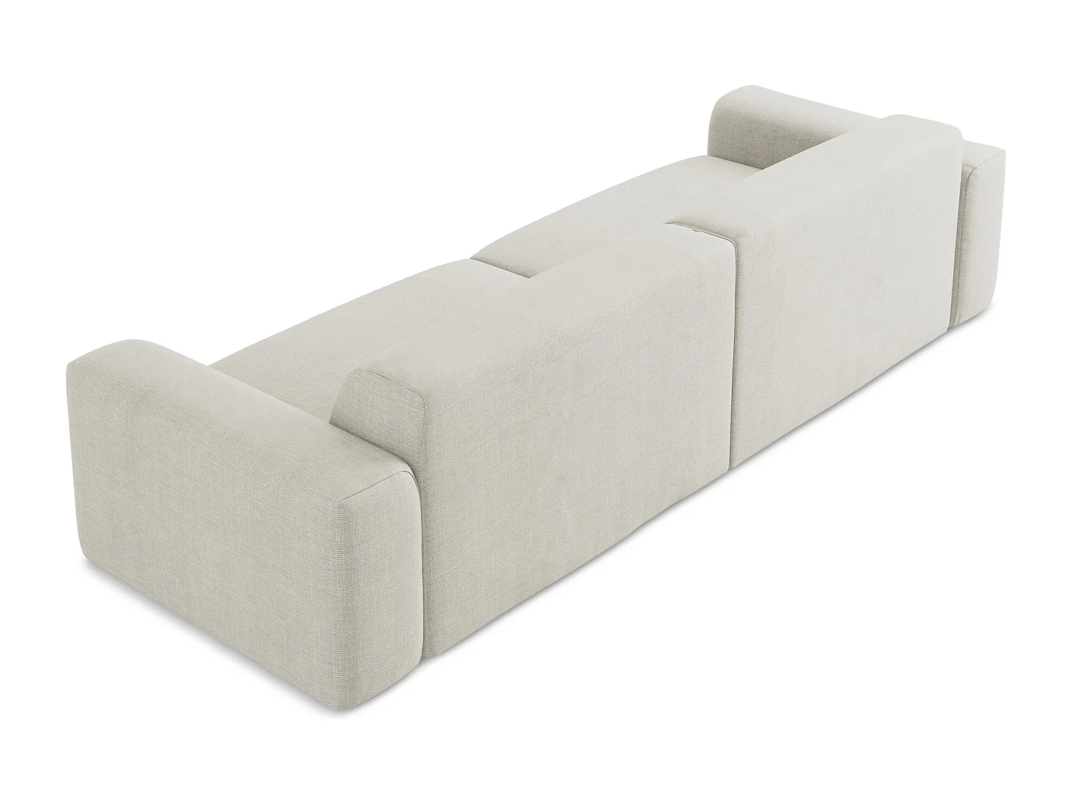 Canapé modulable 4 places en tissu texturé - beige clair - KELI