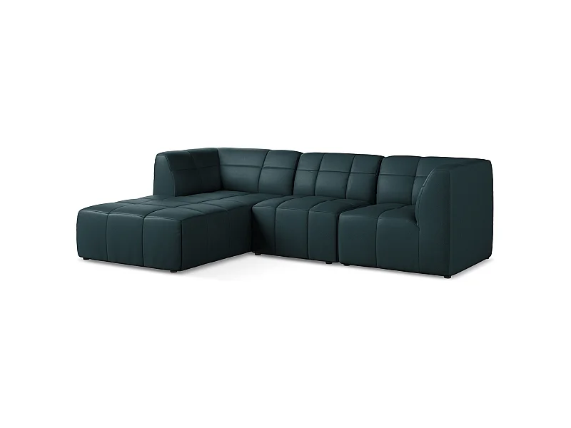 3-Sitzer Modulares Ecksofa - Ecke Links - Kunstleder - Marine - ALOHA