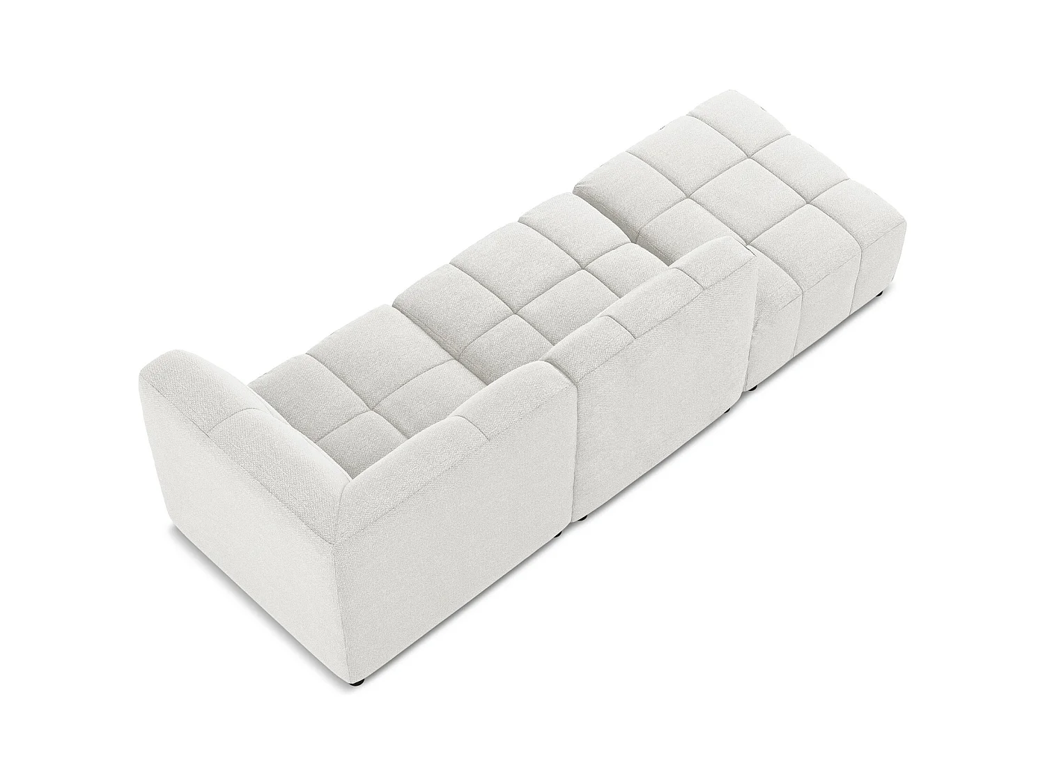 Modulaire hoekbank links van wit bouclé - ALOHA