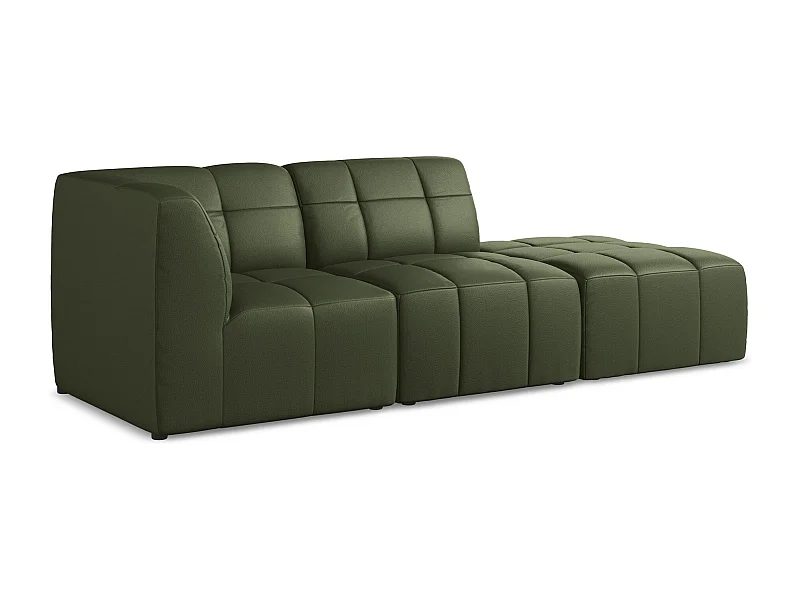 3-Sitzer Modulares Ecksofa - Ecke Rechts - Kunstleder - Grün - ALOHA