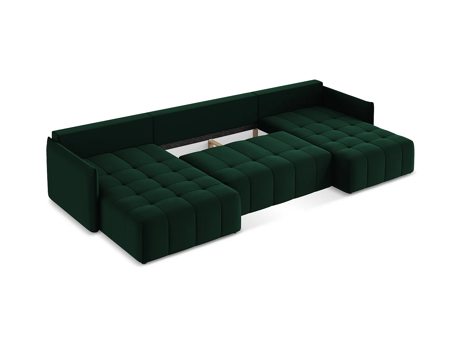 Große Wohnlandschaft - - Samt - Flaschengrün - MOKU