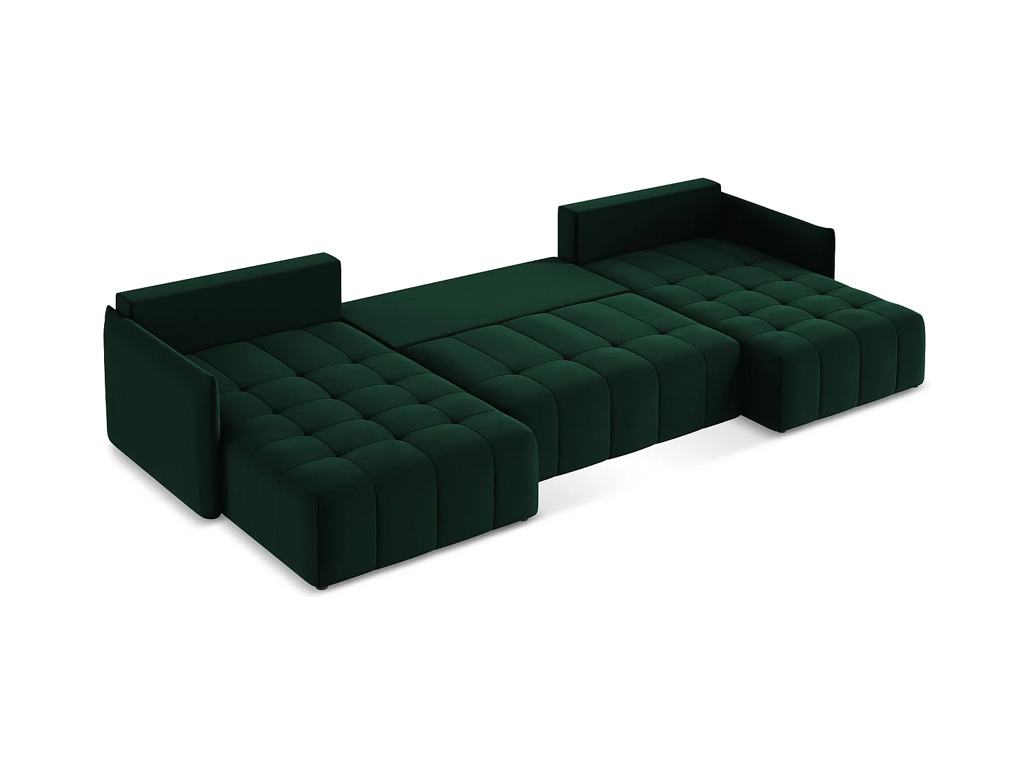 Große Wohnlandschaft - - Samt - Flaschengrün - MOKU