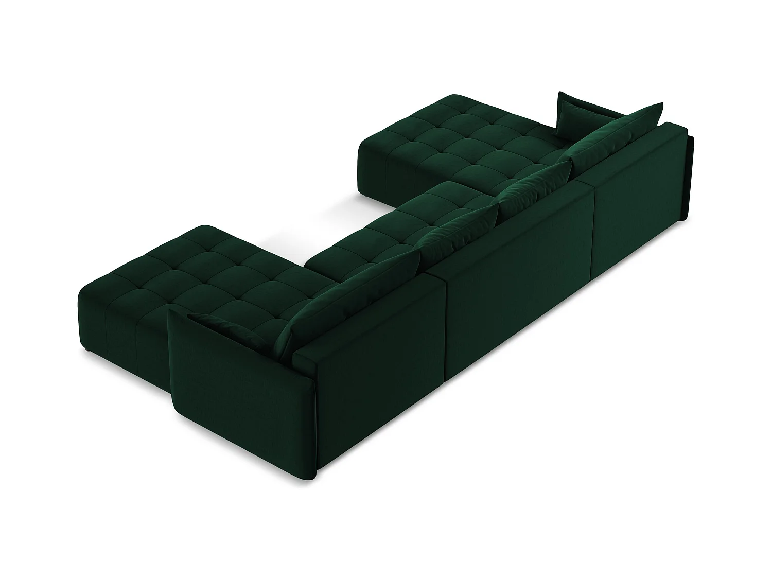 Große Wohnlandschaft - - Samt - Flaschengrün - MOKU