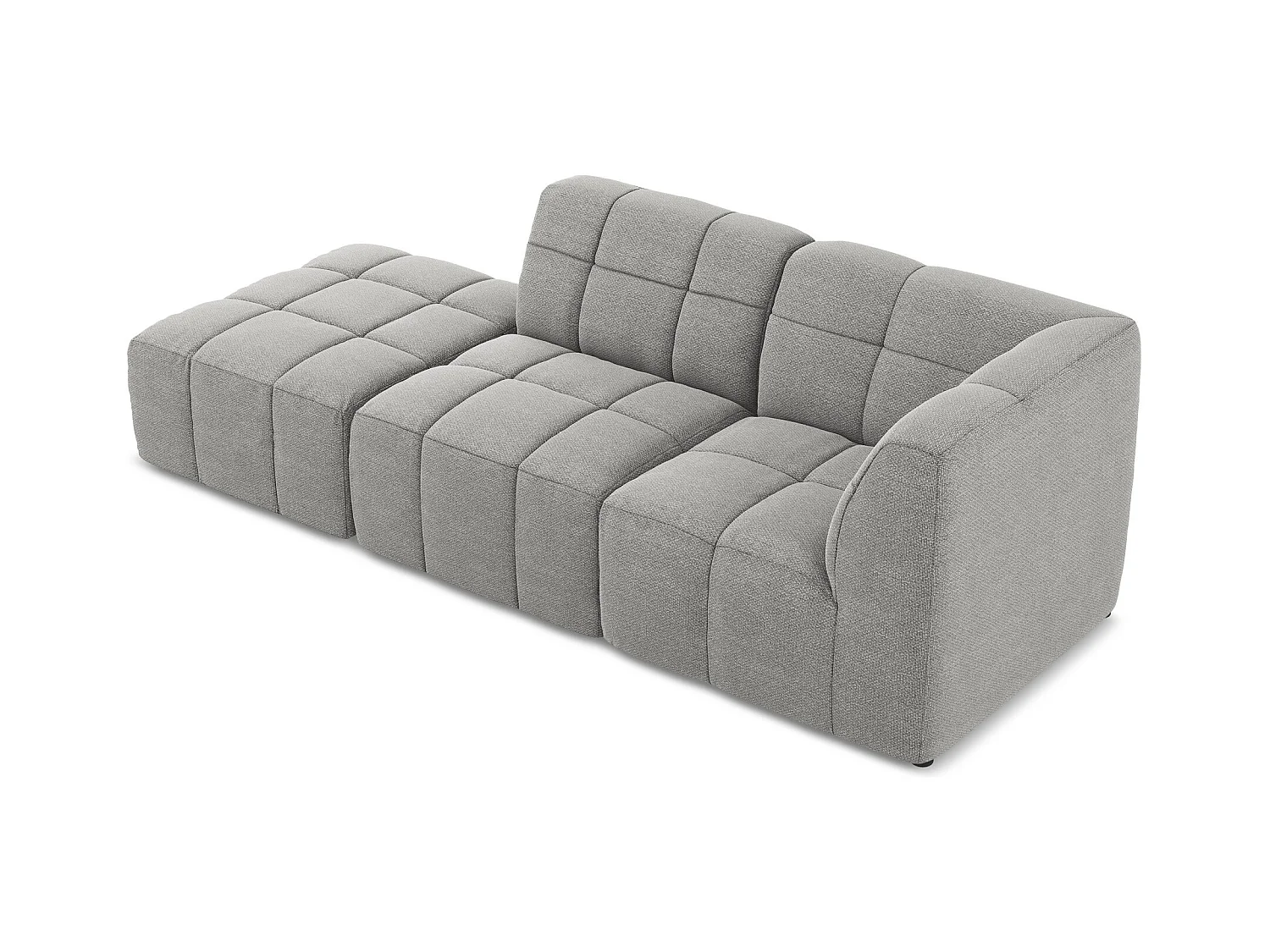 3-Sitzer Modulares Ecksofa - Ecke Links - Bouclé - Hellgrau - ALOHA