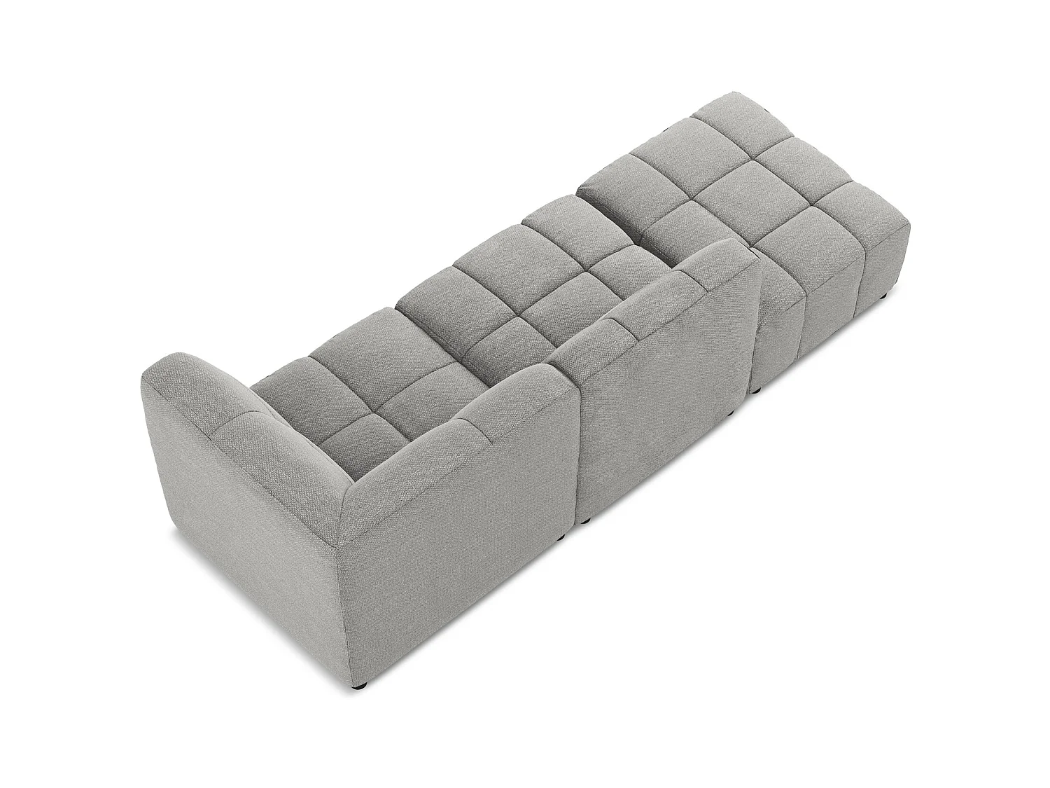 3-Sitzer Modulares Ecksofa - Ecke Links - Bouclé - Hellgrau - ALOHA